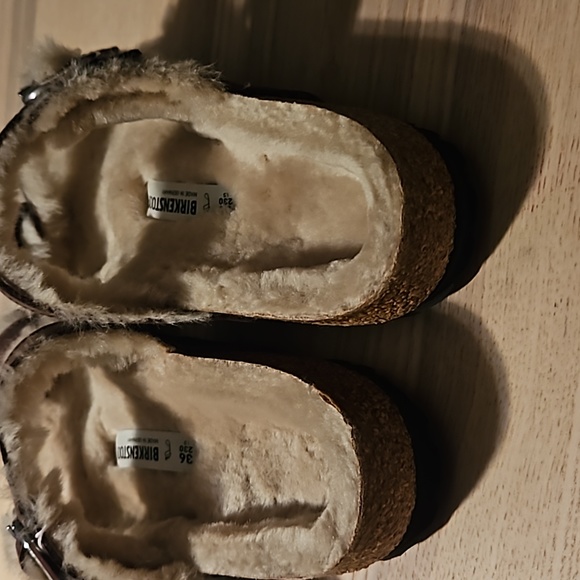 Birkenstock Mayari Shearling Oiled Leather brown Sandals Size 36 new - Picture 2 of 6